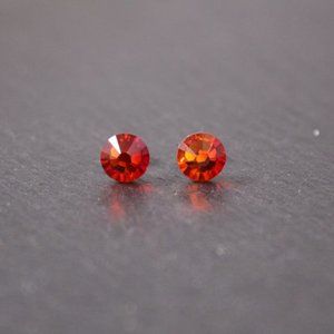 COPY - Fire Opal Orange Crystal Stud Earrings